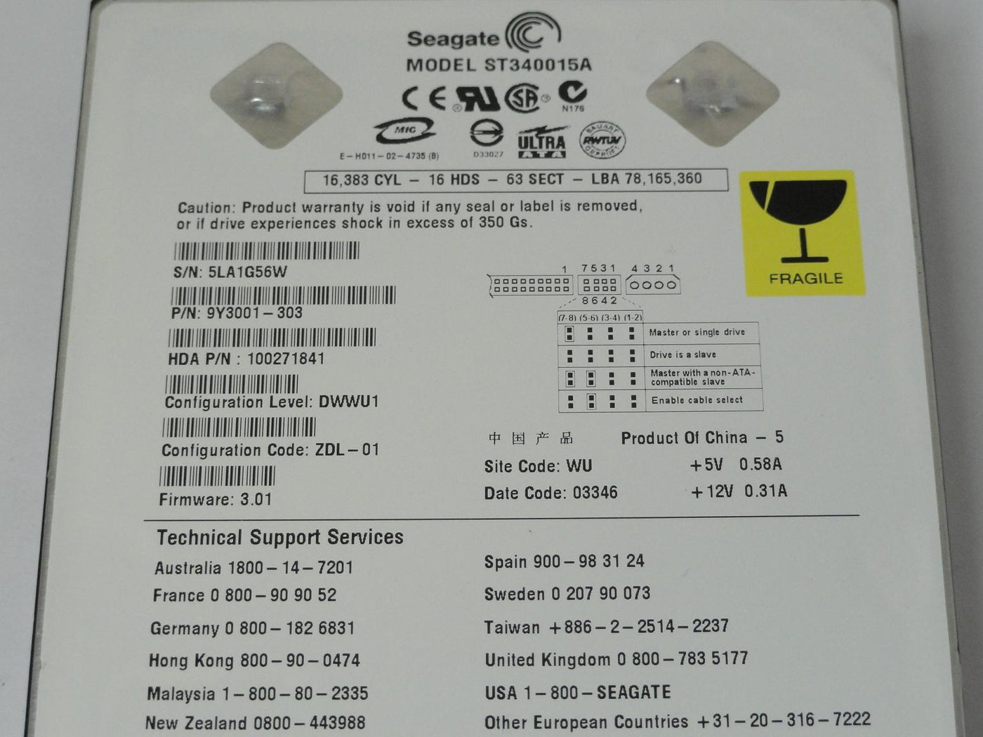 PR11237_9Y3001-303_Seagate 40GB IDE 5400rpm 3.5in HDD - Image3