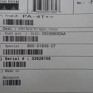 Cisco Systems PA-4T+=,  4-port serial adaptor,
