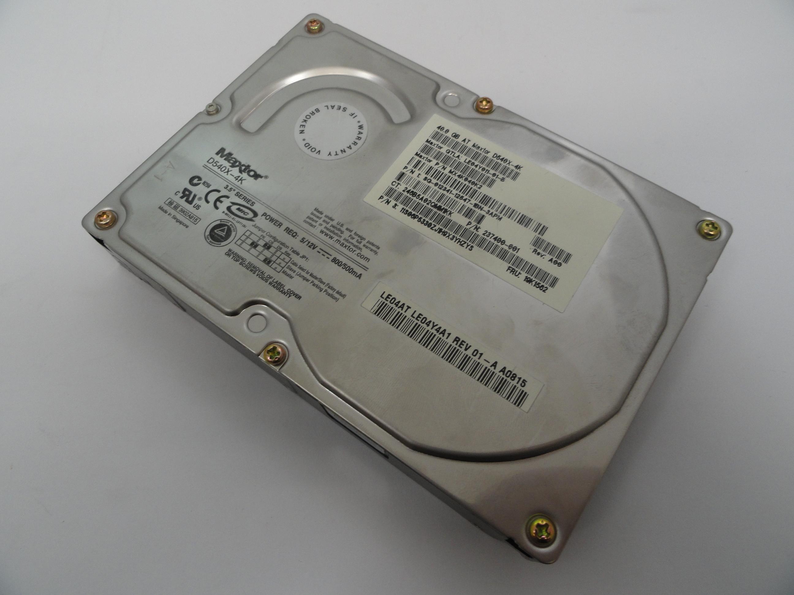 PR18677_LE04Y011_Maxtor 40Gb IDE 5400rpm 3.5in HDD - Image3