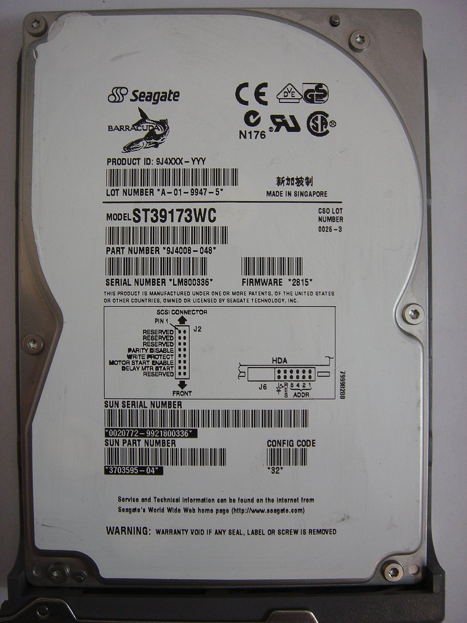 PR04435_25L1991_Sun/IBM 9.1Gb SCSI 80pin 3.5in HDD with Spud - Image2