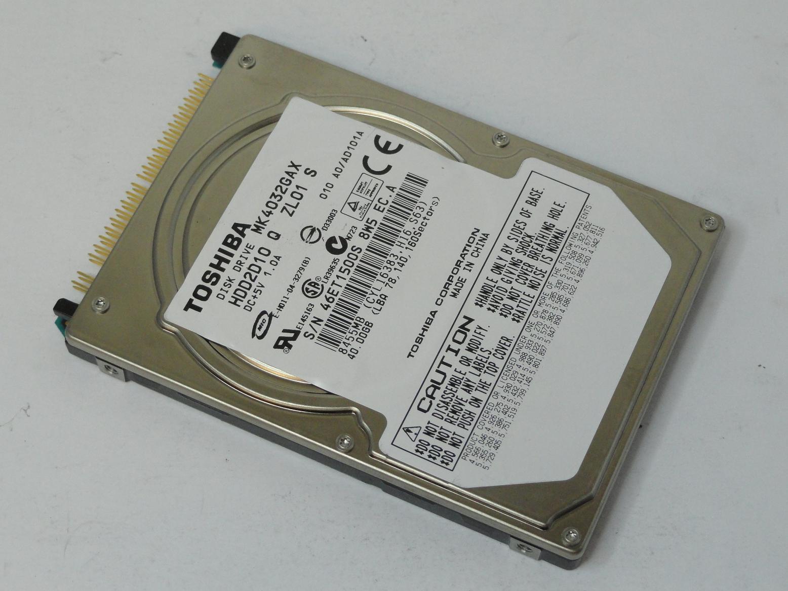 HDD2D10 - Toshiba 33.82GB IDE 5400rpm 2.5in HDD - Refurbished