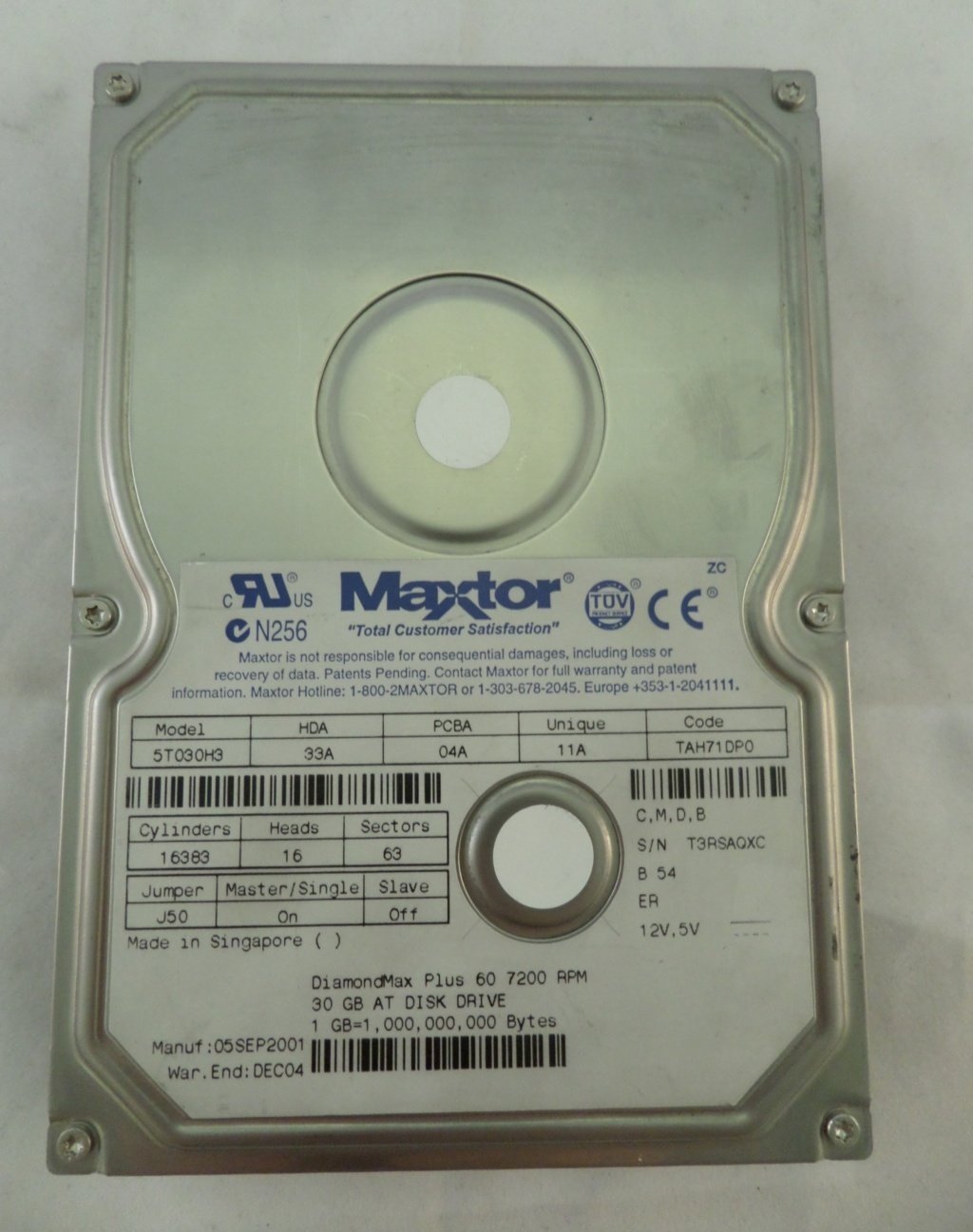 5T030H3 - Maxtor 40Gb 3.5" IDE HDD - Refurbished