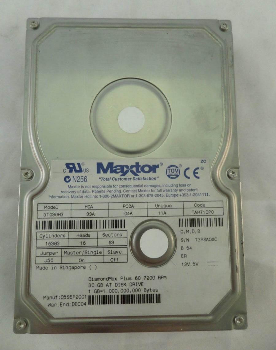 5T030H3 - Maxtor 40Gb 3.5" IDE HDD - Refurbished