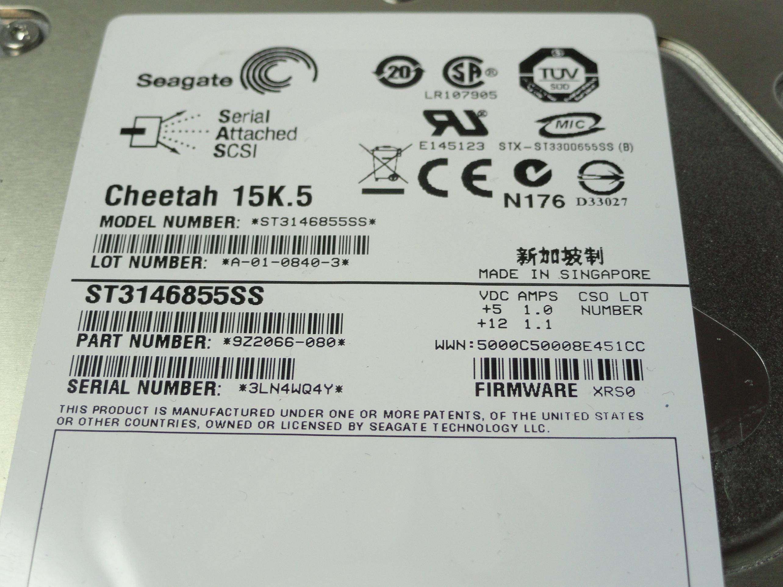 PR23239_9Z2066-004_Seagate 146Gb SAS 15Krpm 3.5in HDD - Image2