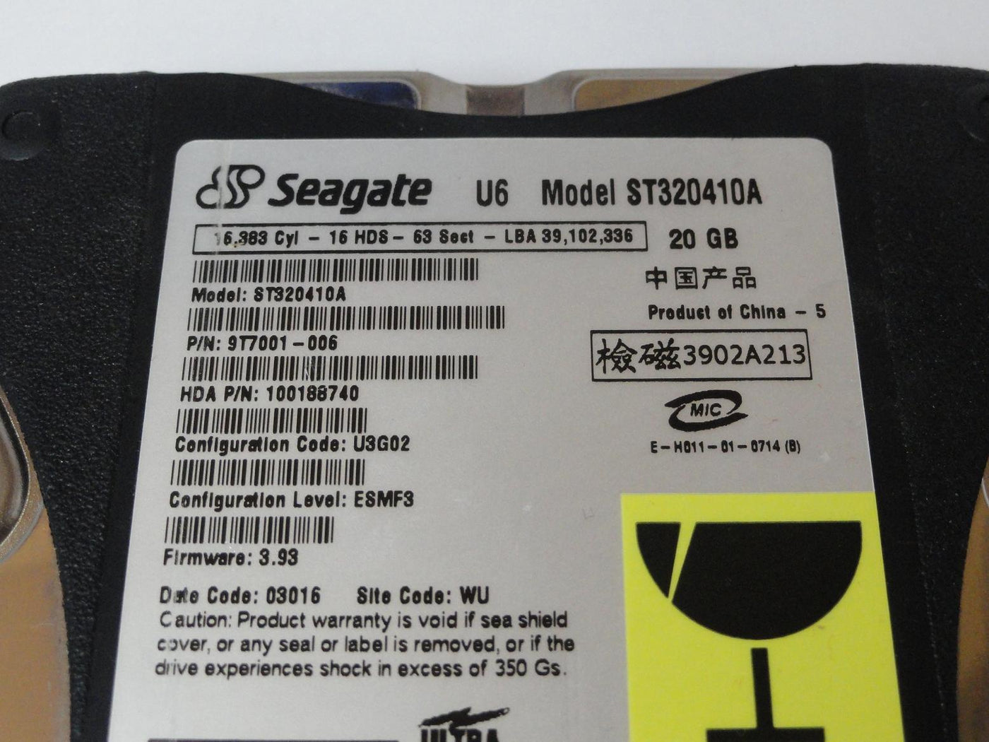 PR23367_9T7001-006_Seagate 20GB IDE 5400rpm 3.5in HDD - Image3