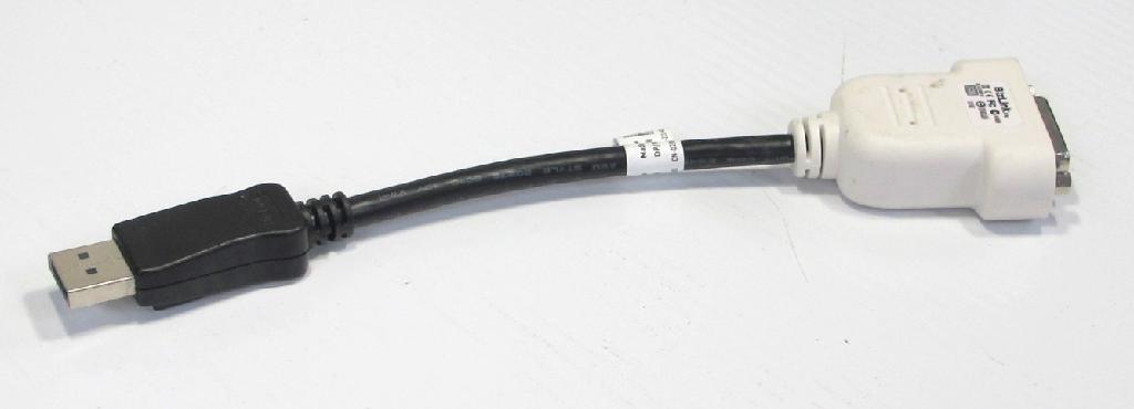 Dell Display Port DP To DVI-D Dual Link Video Adapter Cable White ( 023NVR ) NEW