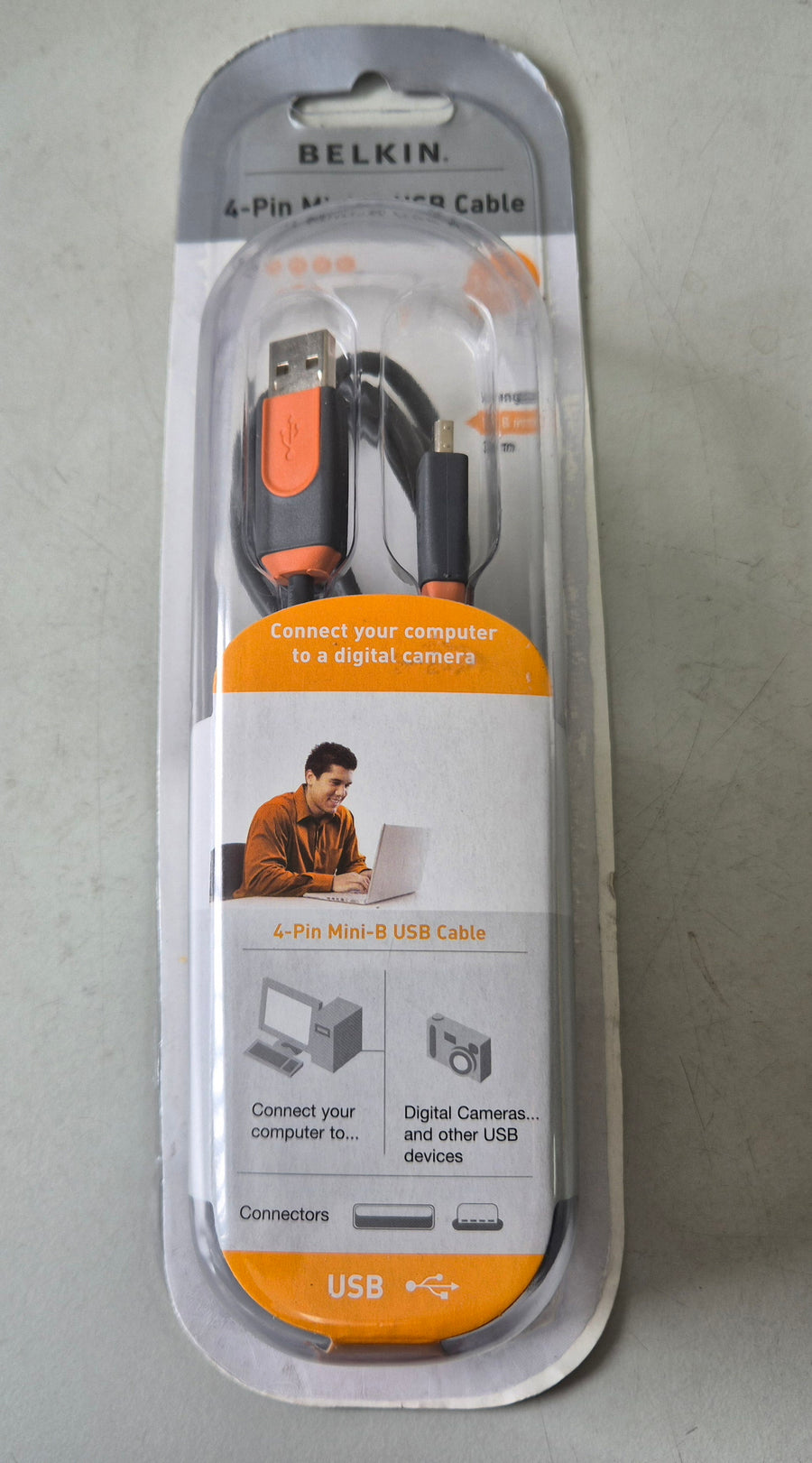 Belkin 4-Pin Mini-B USB Cable 1.8m ( CU1300AED06 ) NEW