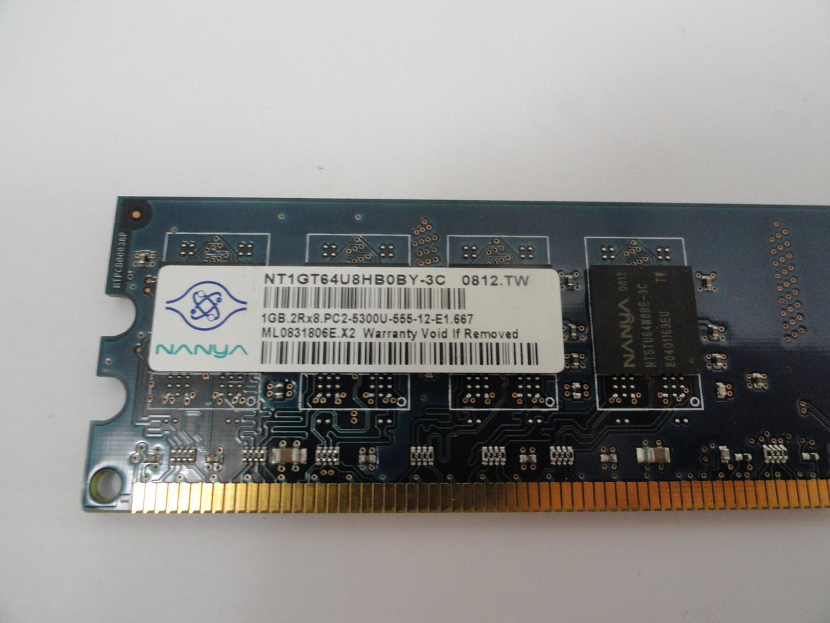 Nanya HP 1Gb PC2-5300 DDR2-667MHz DIMM RAM Module ( NT1GT64U8HB0BY-3C 377726-888 ) REF