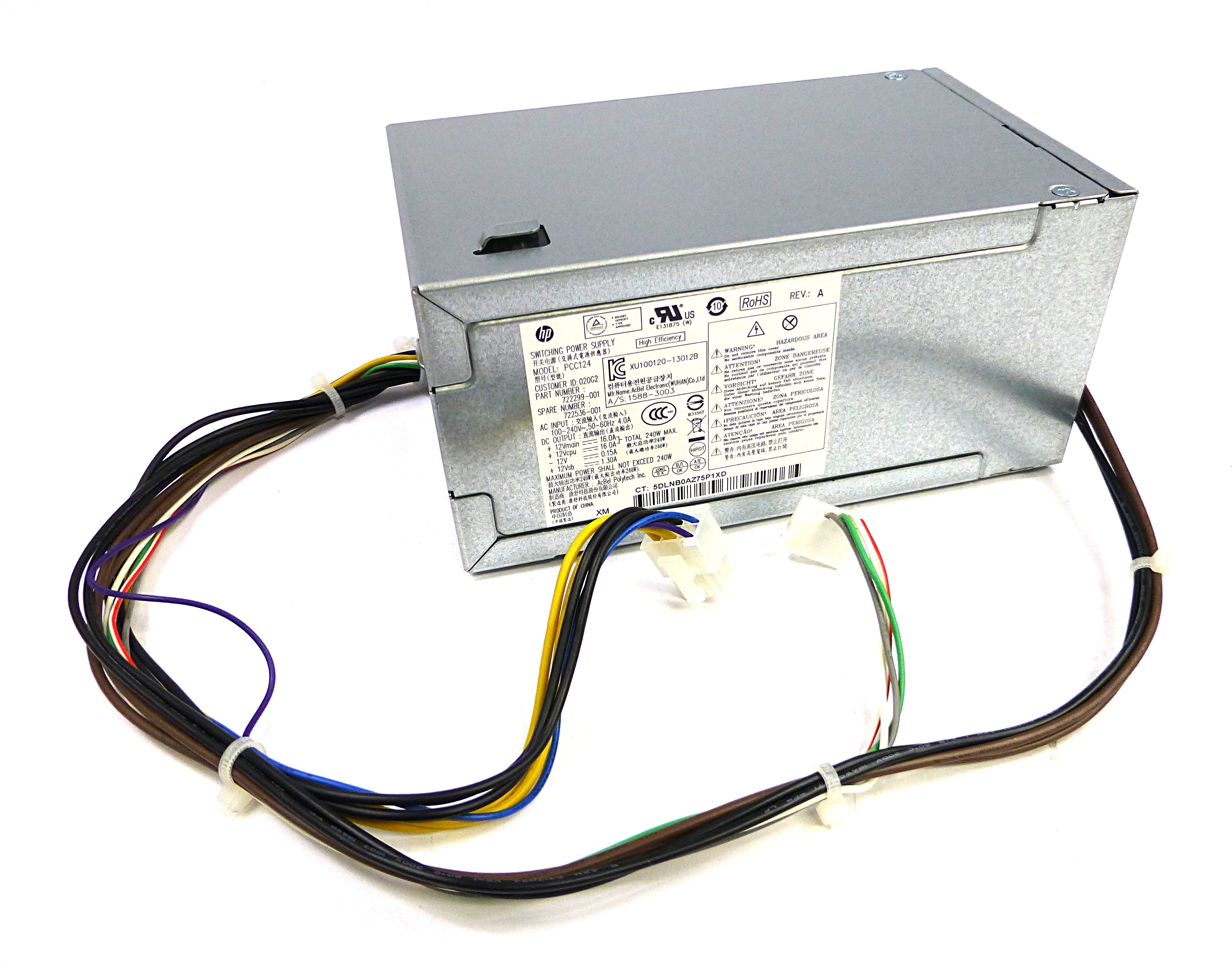 HP PCC124 240W Power Supply For ProDesk 400 G1 SFF 722299-001, 722536-001