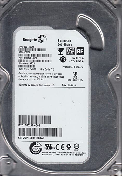 Seagate HP 500GB SATA 7200rpm 3.5in HDD ( 1BD142-021 ST500DM002 751283-001 680207-001   Seagate HP ) REF