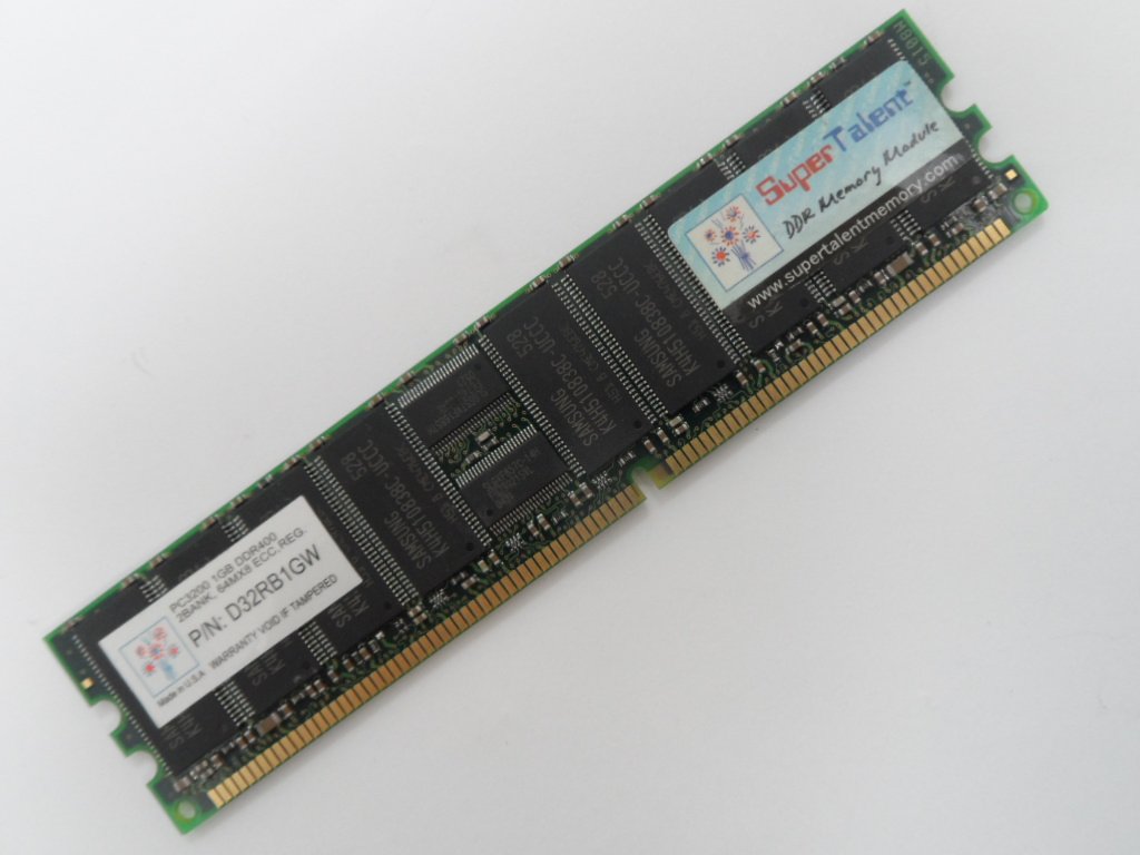 PR19588_D32RB1GW_Super Talent 1GB DDR400 2Bank 64MX8 ECC Memory - Image2