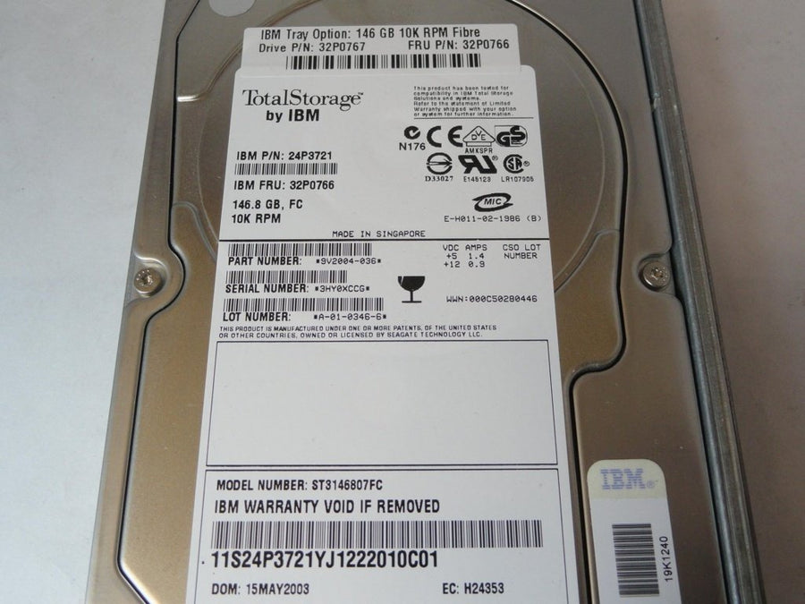 PR22810_9V2004-036_Seagate IBM 146.8GB Fibre Channel 10Krpm 3.5in HDD - Image2