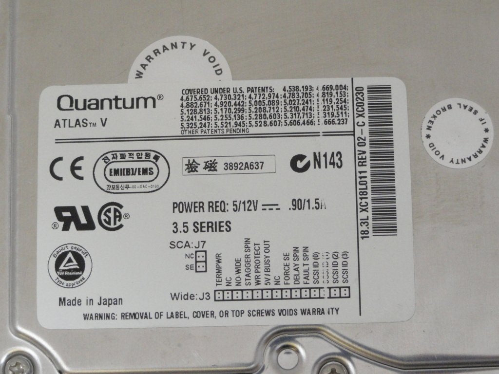 MC6117_XC18L011_Quantum 18GB SCSI 68 Pin 7200rpm 3.5in HDD - Image2