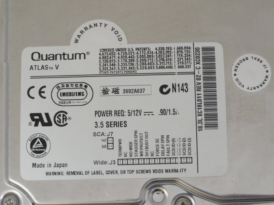 MC6117_XC18L011_Quantum 18GB SCSI 68 Pin 7200rpm 3.5in HDD - Image2