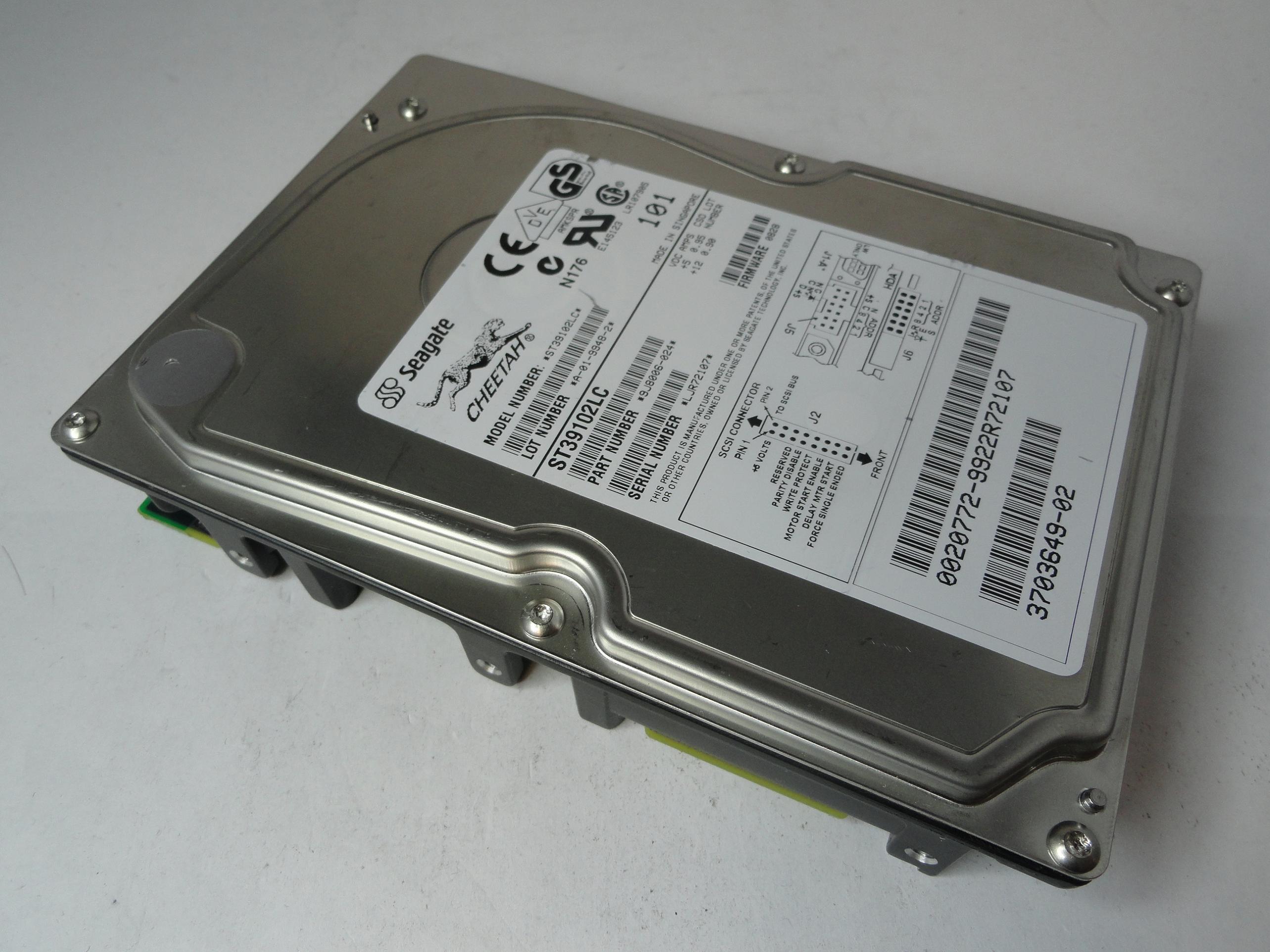Seagate SUN 9.1GB SCSI 80 Pin 10Krpm 3.5in HDD ( ST39102LC 9J8006-024 370-3649-02 3703649-02 ) USED
