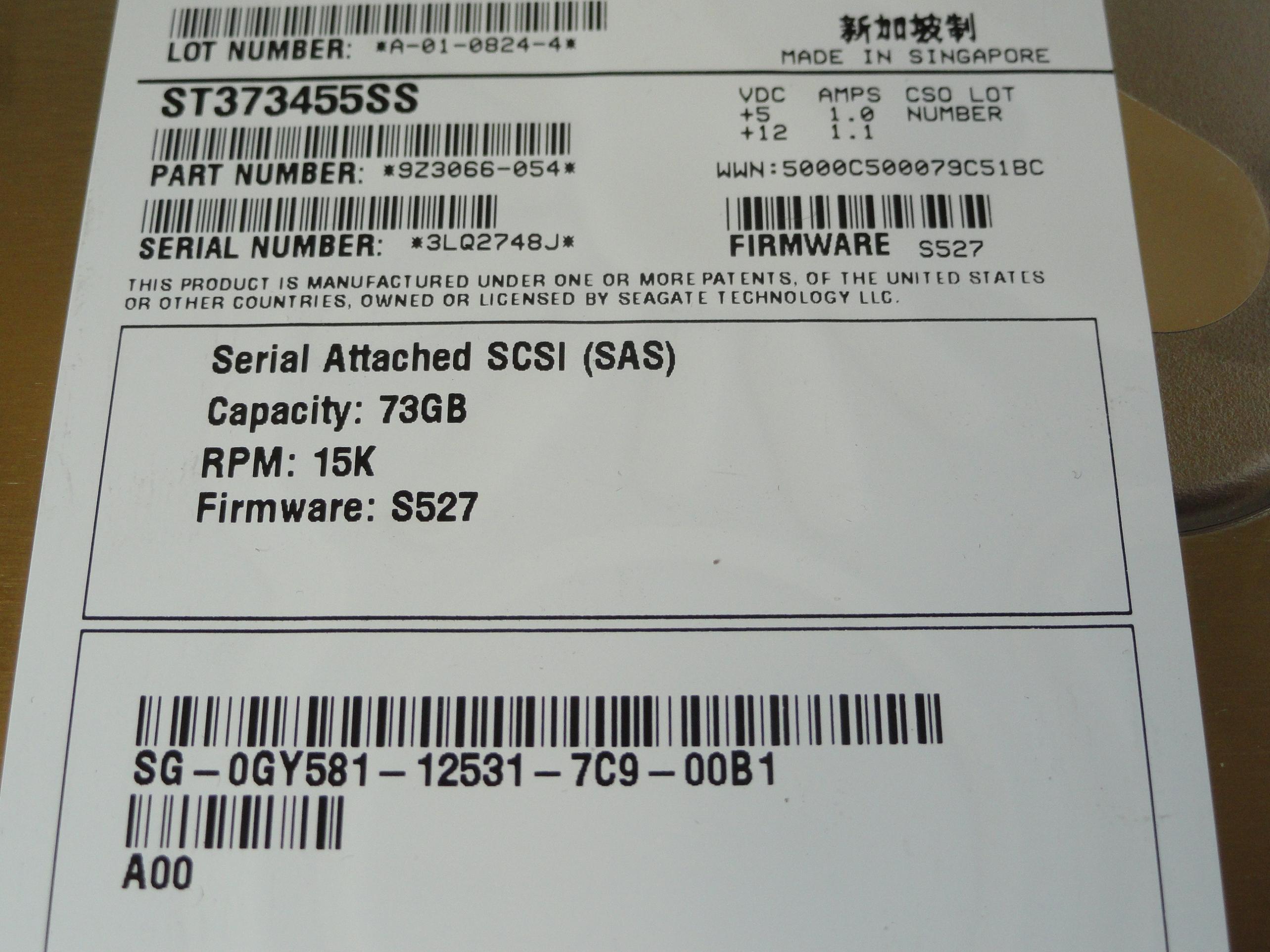 PR21097_9Z3066-054_Seagate Dell 73GB SAS 15Krpm 3.5in HDD - Image3