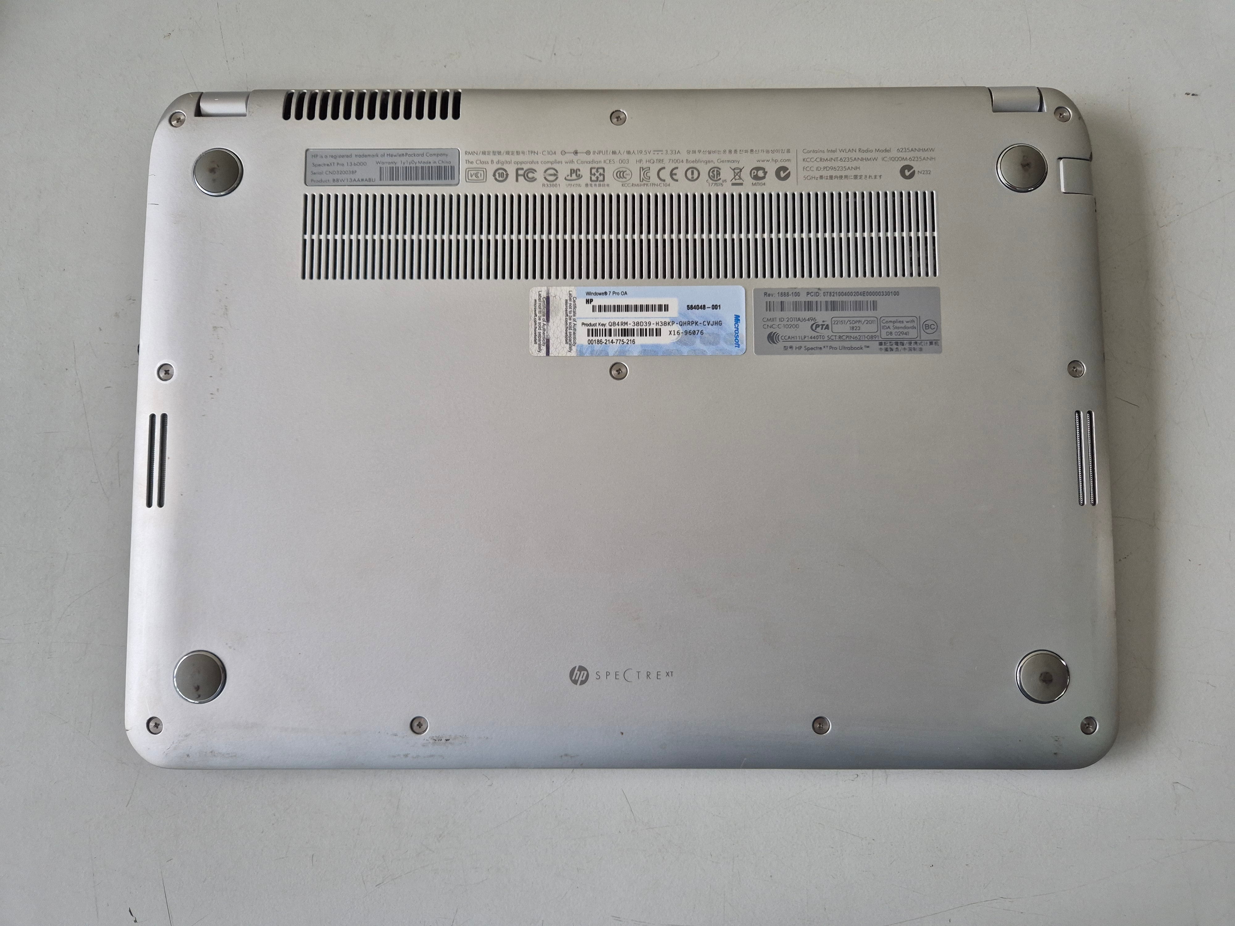 HP SpectreXT Pro 13-b000 128GB SSD 4GB RAM i5-3317U 1.7GHz Win10 13.3" - battery poor USED