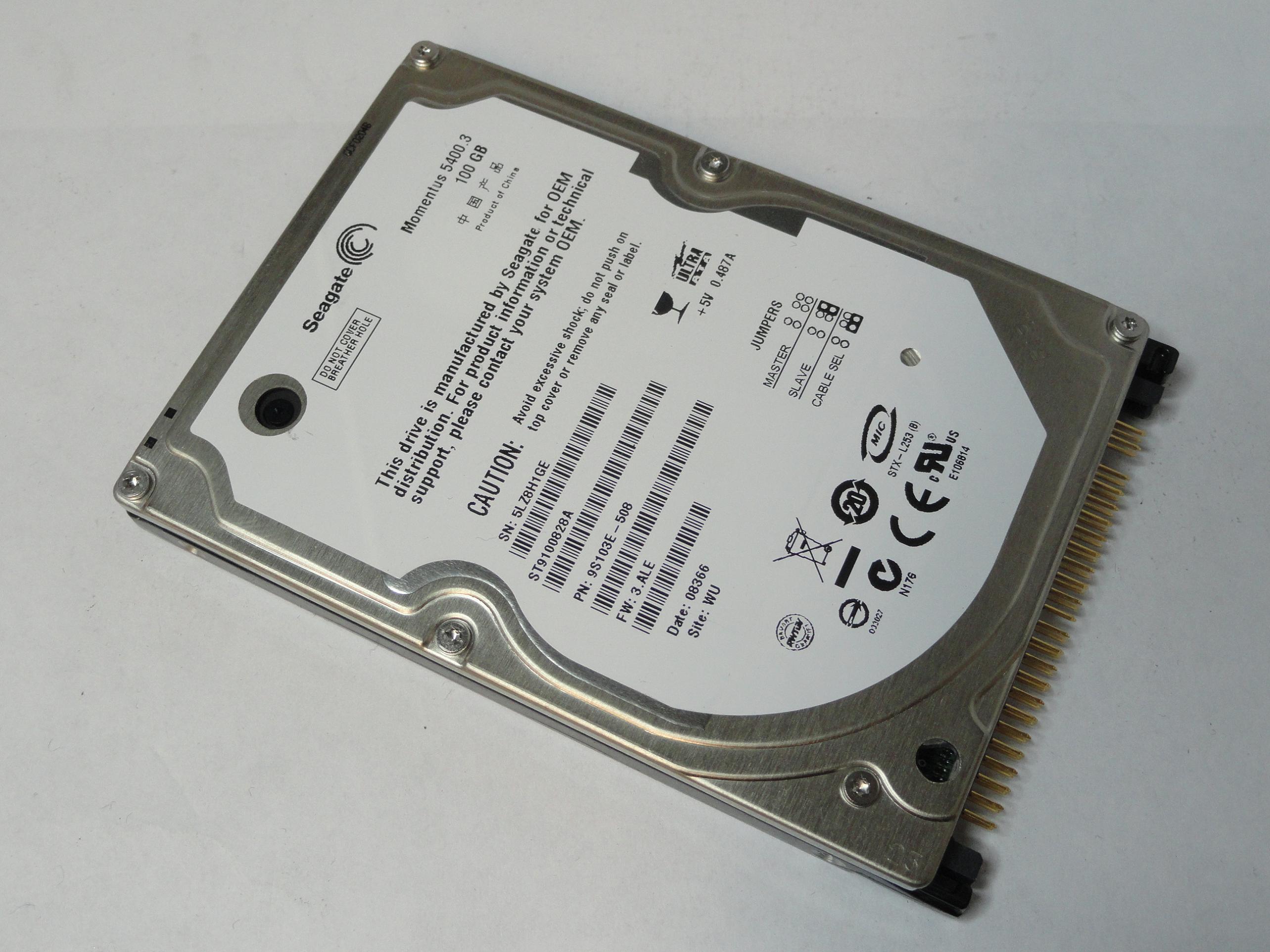 PR20229_9S103E-508_Seagate 100Gb IDE 5400rpm 2.5in HDD - Image2