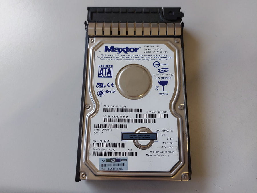 Maxtor Maxline HP 250GB SATA 7200rpm 3.5in HDD ( 7L250S0 391335-002 397377-004 353044-001 ) USED