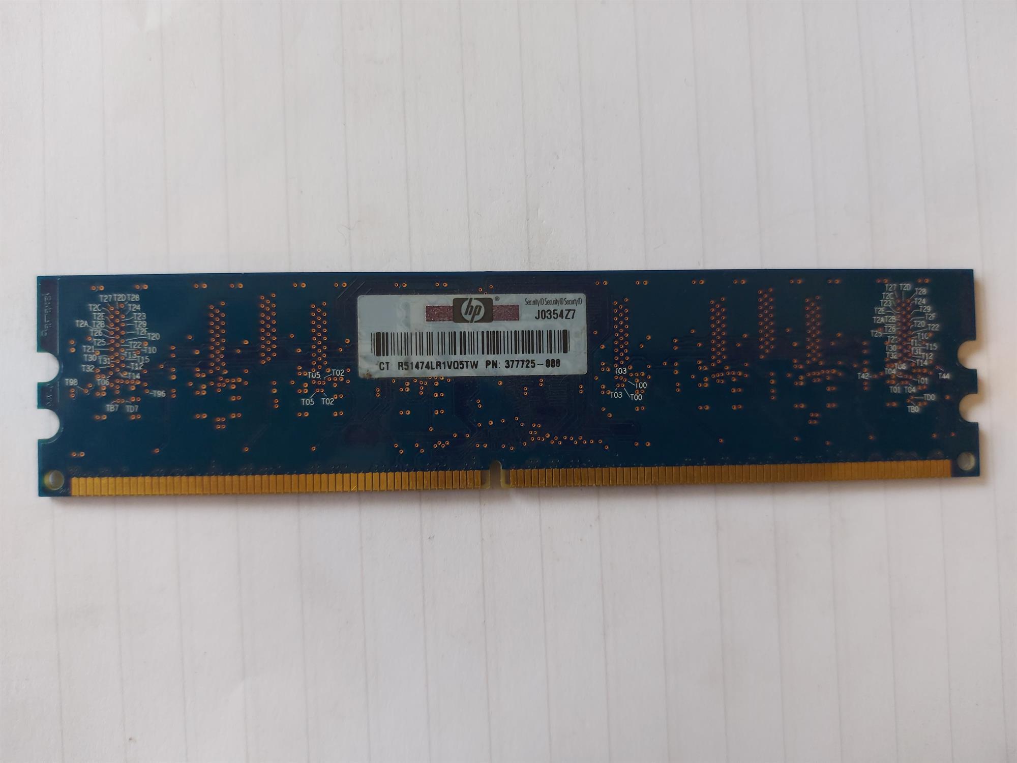 Ramaxel HP 512MB PC2-5300 667MHz NonECC Unbuffered CL5 DDR2 SDRAM UDIMM Memory Module (RML1520EJ38D6W-667 377725-888)
