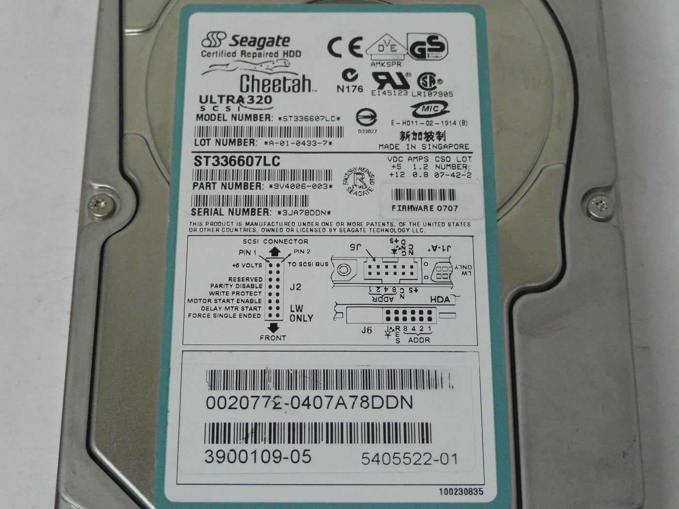 PR25746_9V4006-003_Seagate Sun 36GB SCSI 80P in 10Krpm ReCert HDD - Image3