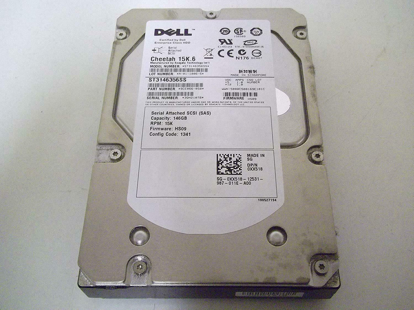 Seagate Dell 146GB SAS 15Krpm 3.5in HDD ( 9CE066-051 ST3146356SS 0XX518 ) REF