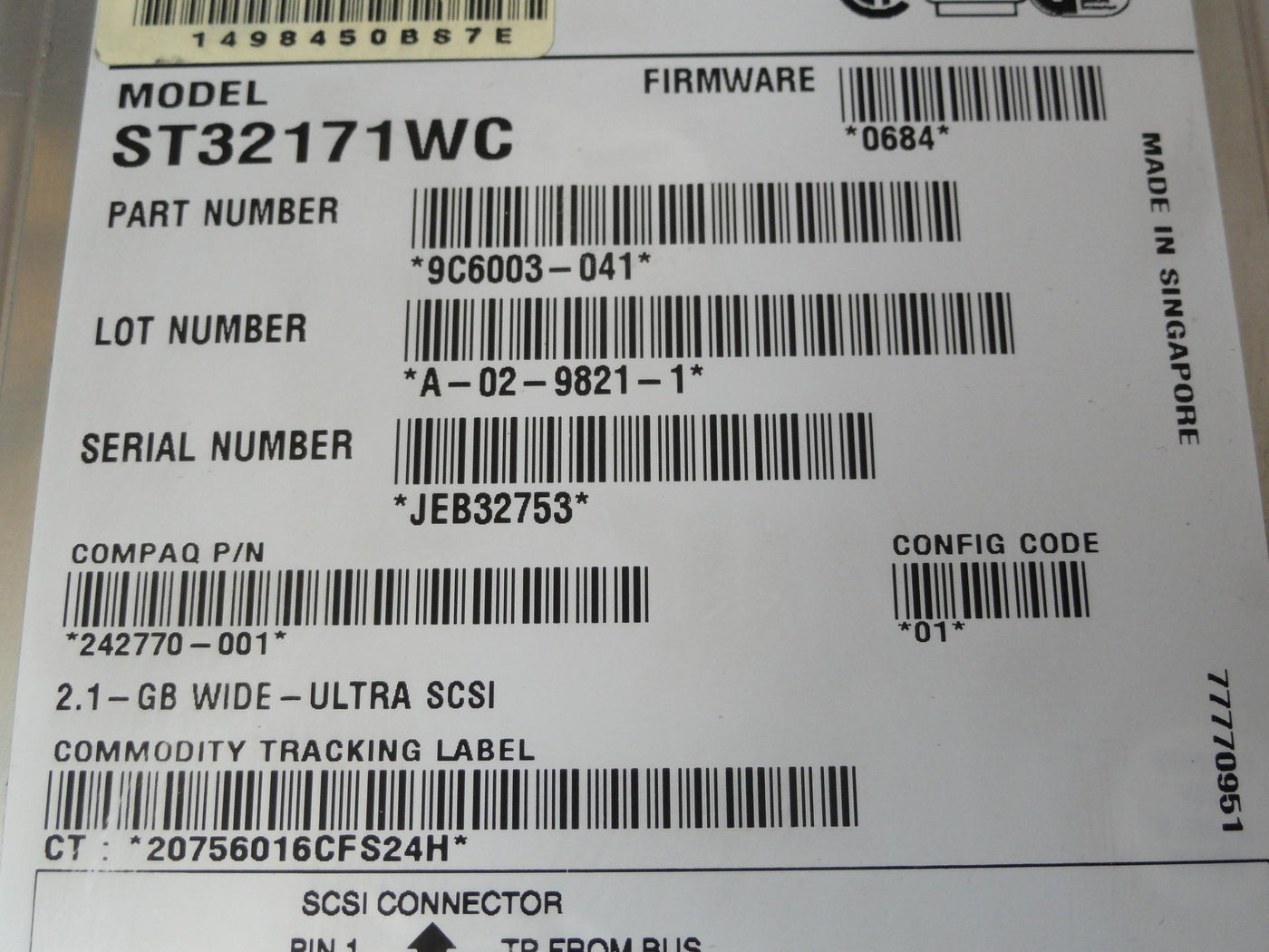 9C6003-041 - Seagate Compaq 2.1Gb SCSI 80 Pin 7200rpm 3.5in HDD - USED