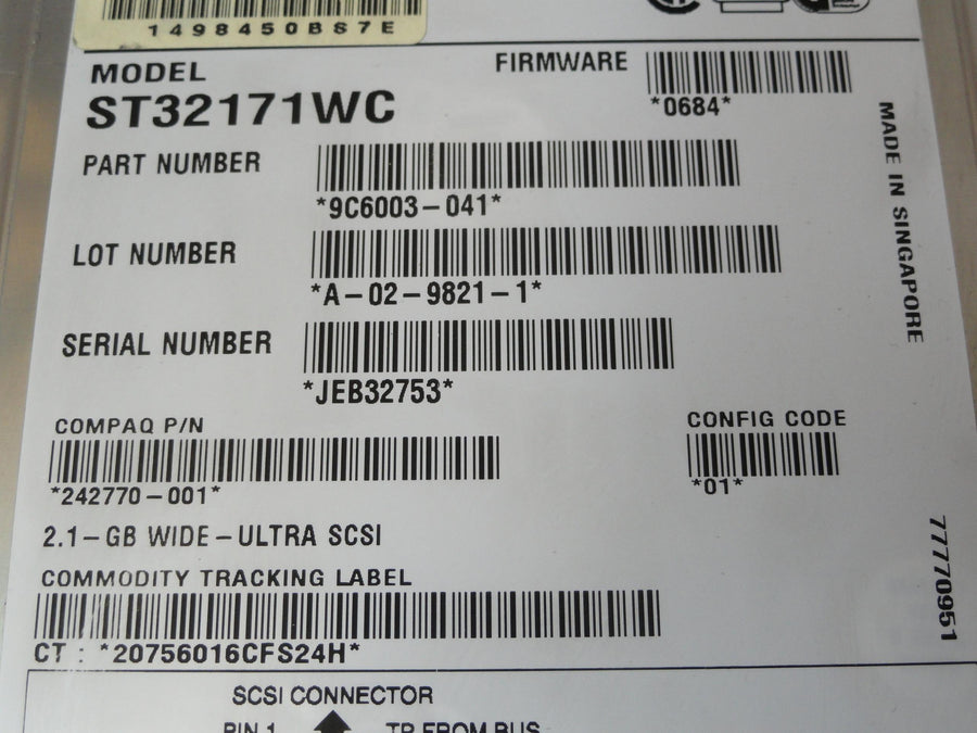 9C6003-041 - Seagate Compaq 2.1Gb SCSI 80 Pin 7200rpm 3.5in HDD - USED