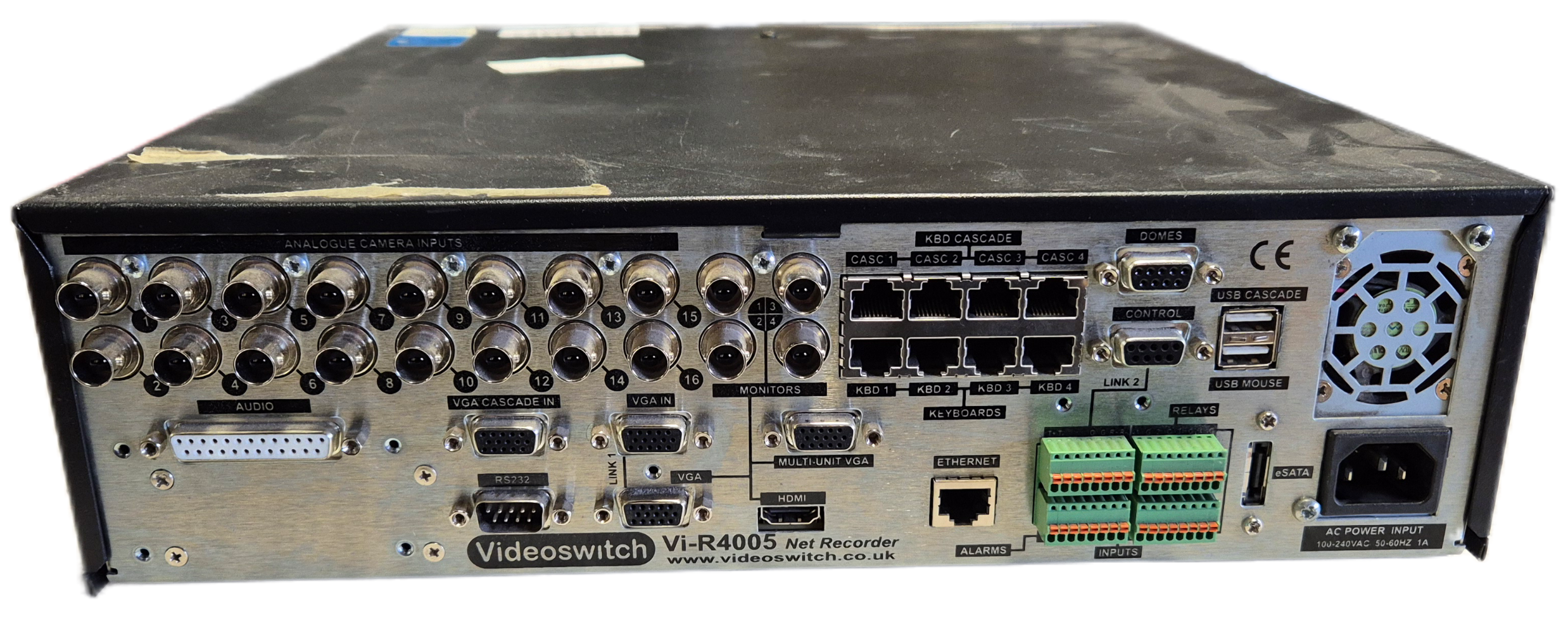 VideoSwitch Vi-R4000 16 Camera 1TB Net Recorder CCTV DVR - Missing key to drive caddy - password reset ( Vi-R4005T1 ) USED