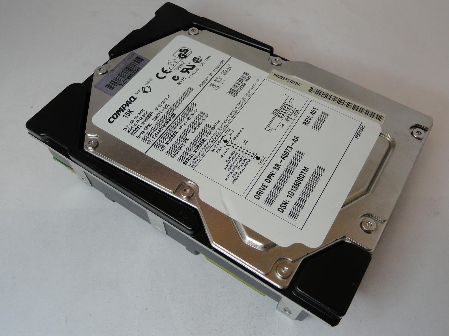 9P2006-022 - Seagate Compaq 18.2Gb SCSI 80 Pin 15Krpm 3.5in HDD - Refurbished