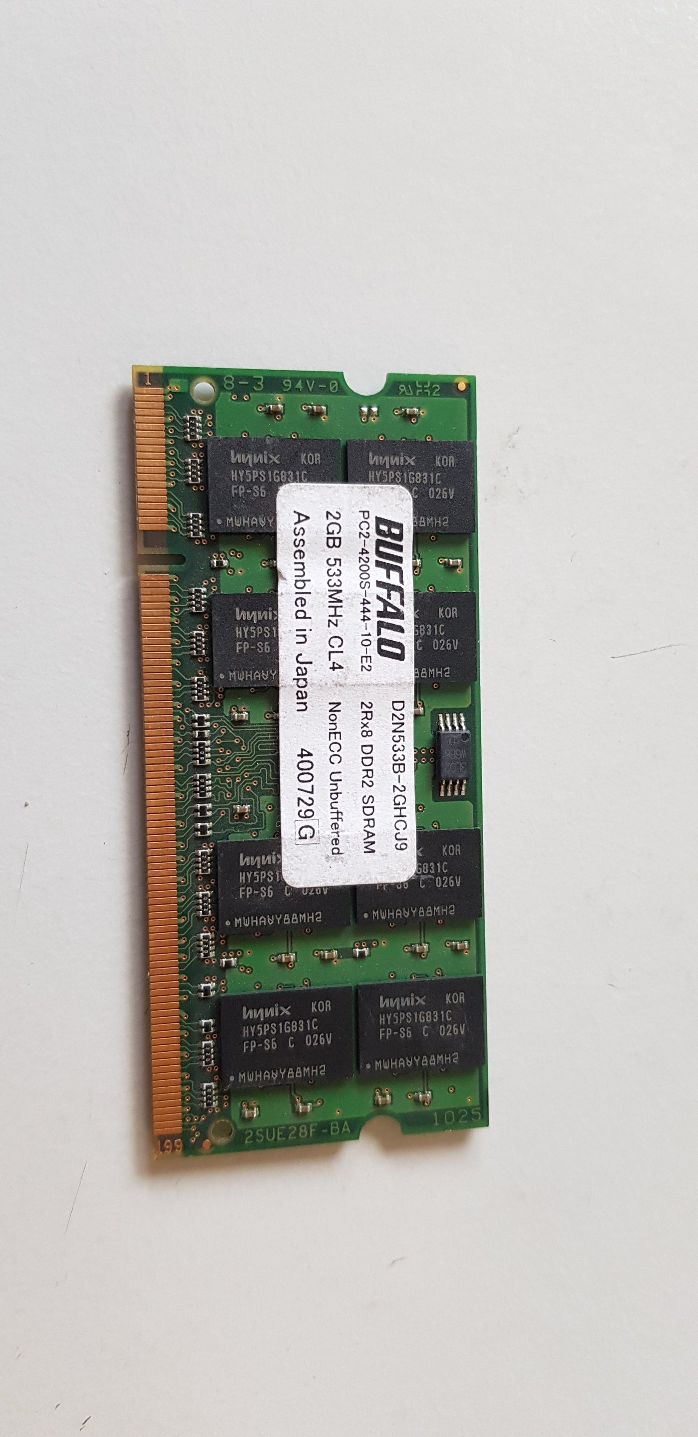 Buffalo 2GB 533Mhz PC2-4200S CL4 1.8V UNB RAM DDR2 LAPTOP SODIMM D2N533B-2GHCJ9