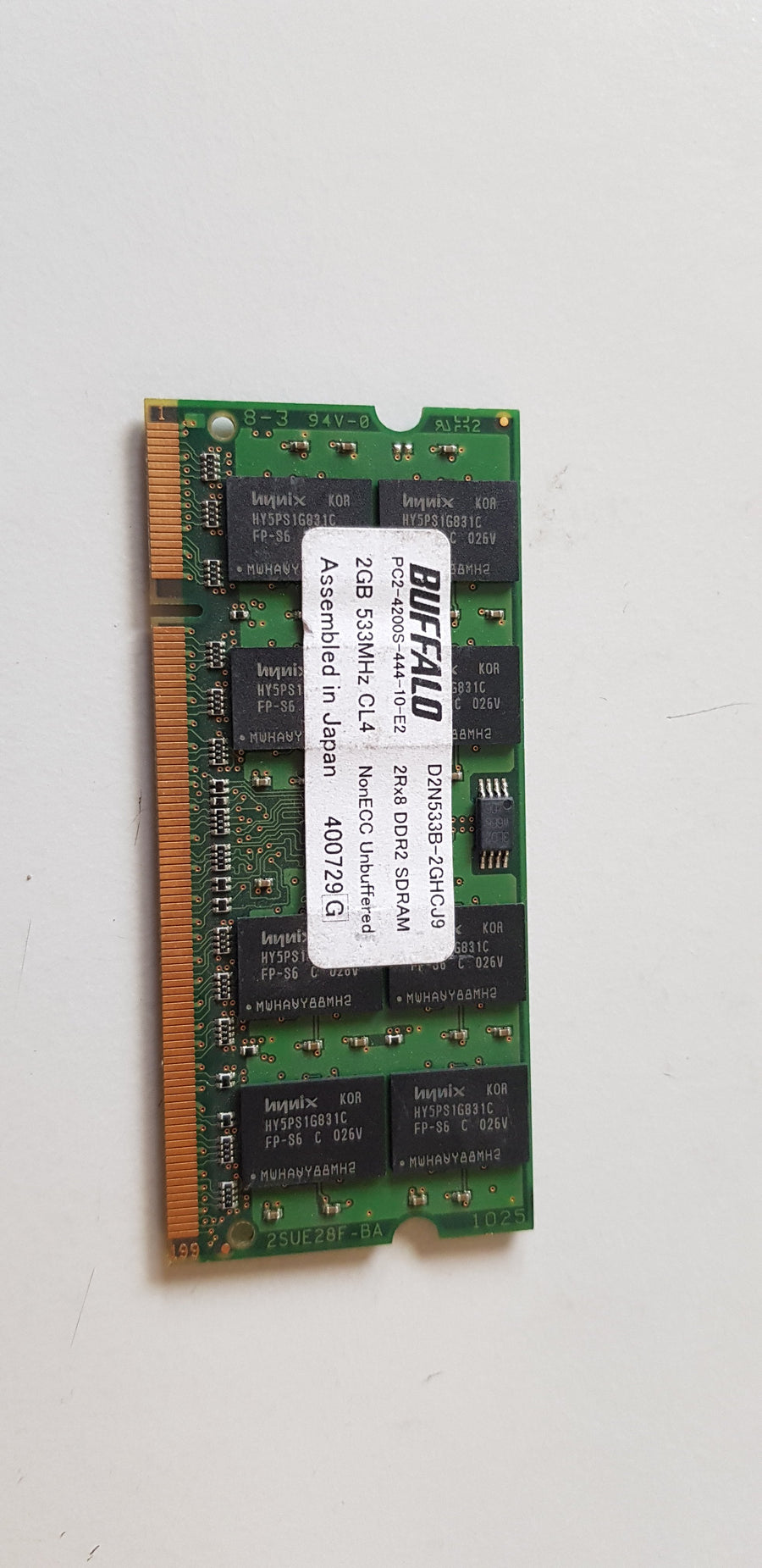 Buffalo 2GB 533Mhz PC2-4200S CL4 1.8V UNB RAM DDR2 LAPTOP SODIMM D2N533B-2GHCJ9