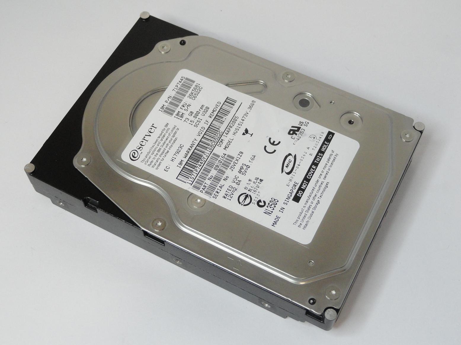 PR15804_0B20164_Hitachi IBM 73GB SCSI 68 Pin 15Krpm 3.5in HDD - Image3