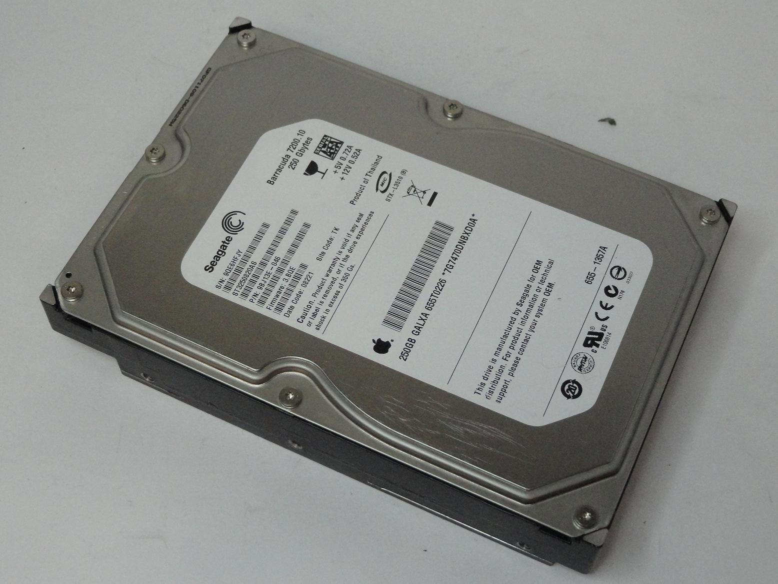 9BJ13E-046 - Seagate Apple 250GB SATA 7200rpm 3.5in Barracuda 7200.10 HDD - Refurbished