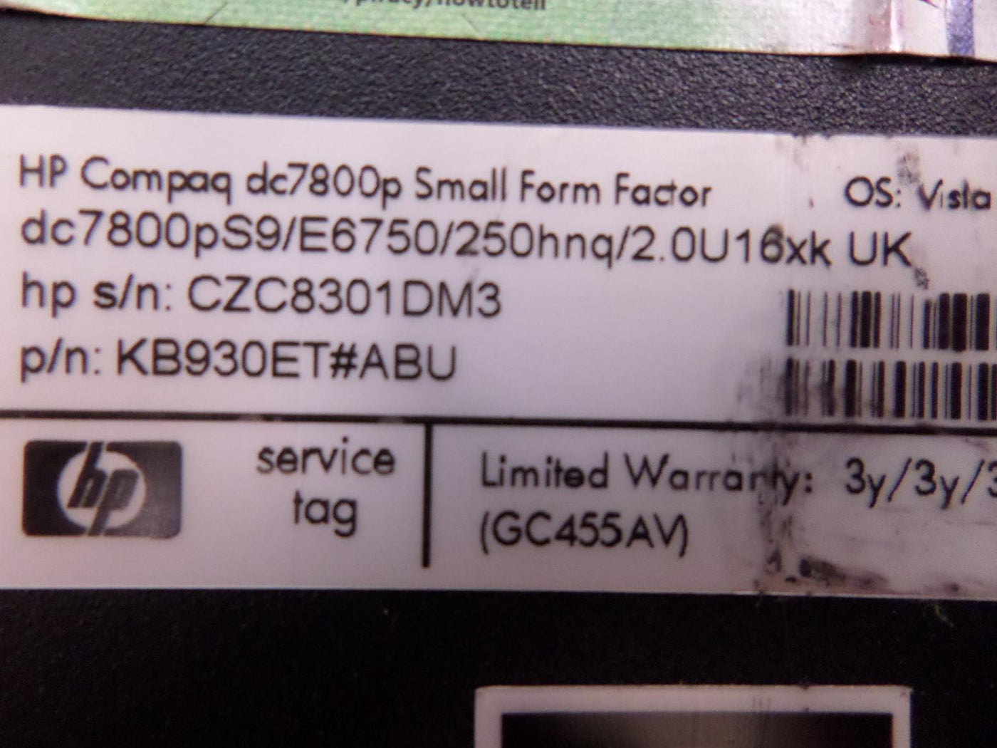 PR24849_KB930ET#ABU_HP Compaq dc7800p Core 2 Duo 2.66GHz SFF PC - Image4