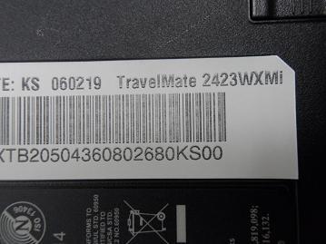 MS2180 - Acer TravelMate 1.5Ghz 1278Mb Ram No HDD Laptop - Silver & Black - With PSU - CD/DVD-RW Drive - USED