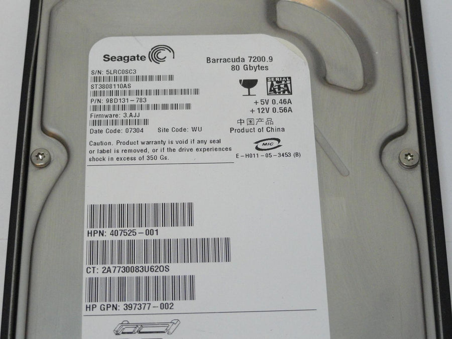 PR25759_9BD131-783_Seagate HP 80GB SATA 7200rpm 3.5in HDD - Image2