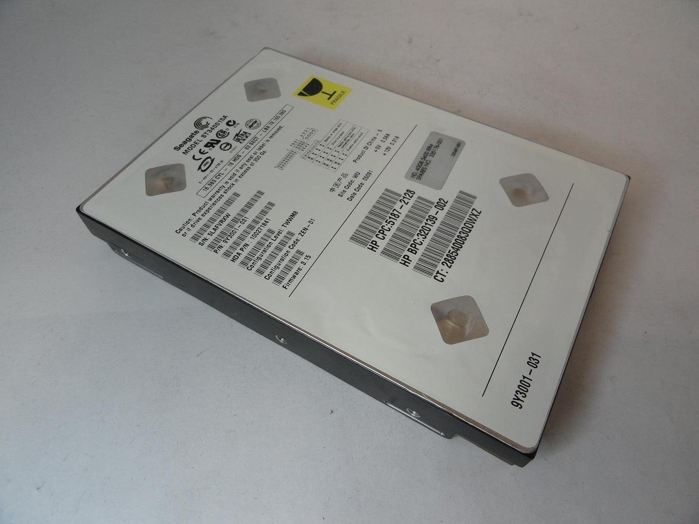 9Y3001-031 - Seagate HP 40GB IDE 5400rpm 3.5in HDD - Refurbished