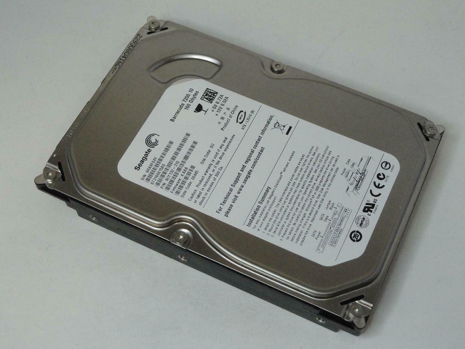 Seagate 160GB SATA 7200rpm 3.5in HDD ( 9CY132-310 ST3160815AS ) REF