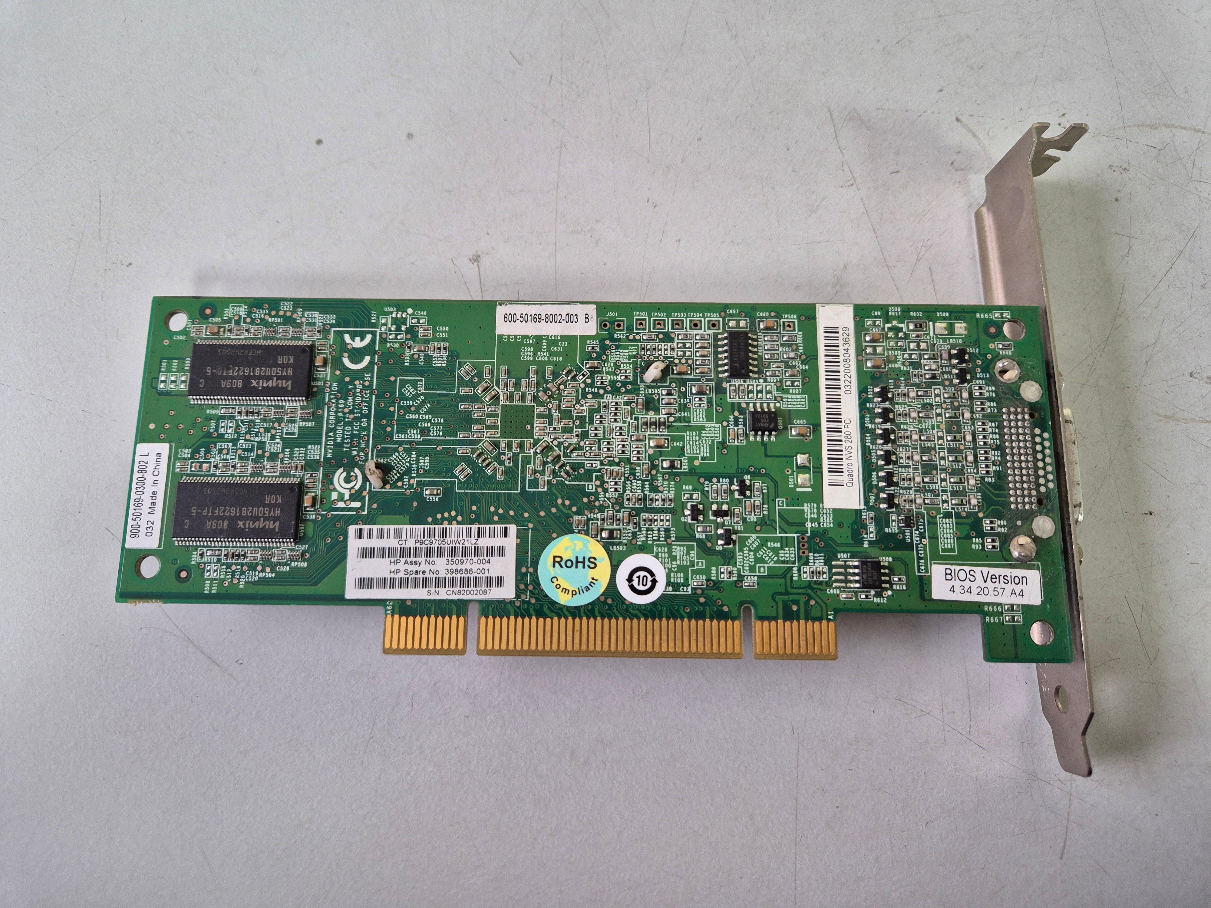 nVidia Quadro NVS 280 64MB PCI Graphics Card ( 350970-004 398686-001 ) USED