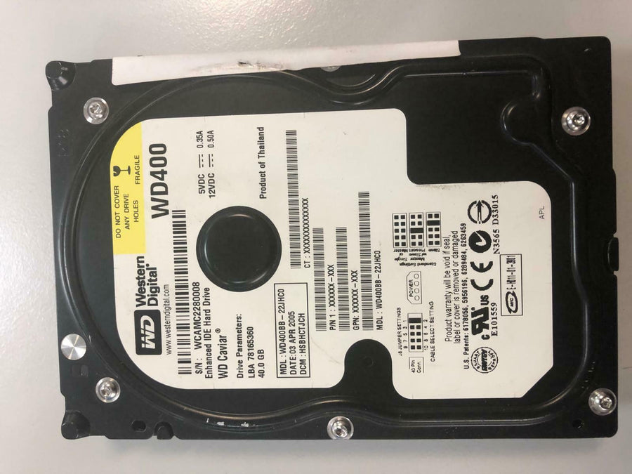 Western Digital 40GB IDE 7200rpm 3.5in HDD ( WD400BB-22JHC0 ) REF