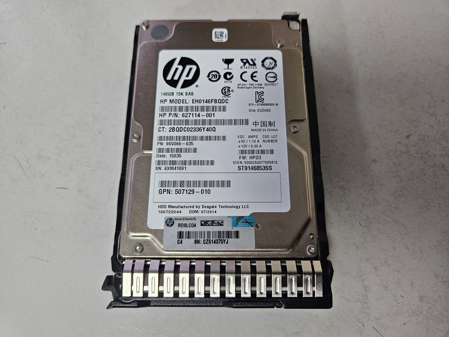 HP Seagate 146Gb 15K SAS 2.5in HDD in Caddy ( EH0146FBQDC 627114-001 9SV066-035 ST9146853SS 507129-010 ) REF