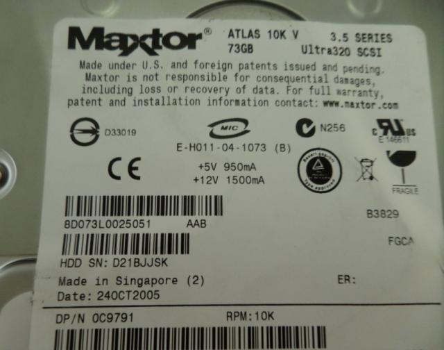 MC6726_8D073J0_MAXTOR 73GB SCSI 80pin HDD - 10K - Ultra320 - 3.5" - Image3