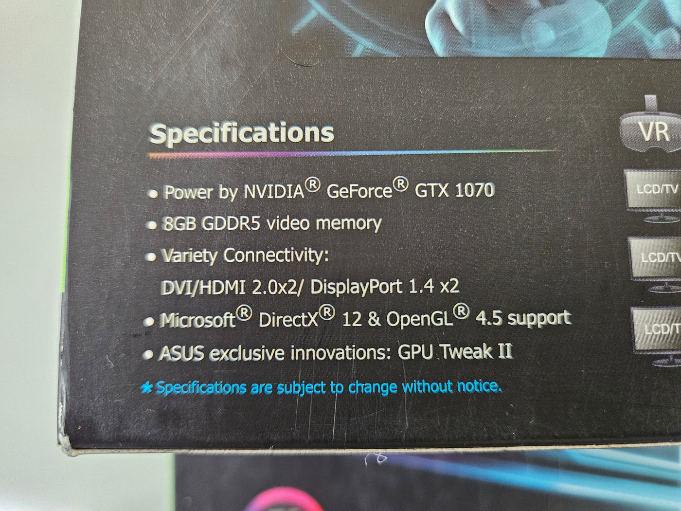 ASUS Nvidia Geforce GTX 1070 8GB Strix Gaming Graphics Card ( STRIX-GTX1070-O8G-GAMING ) REF
