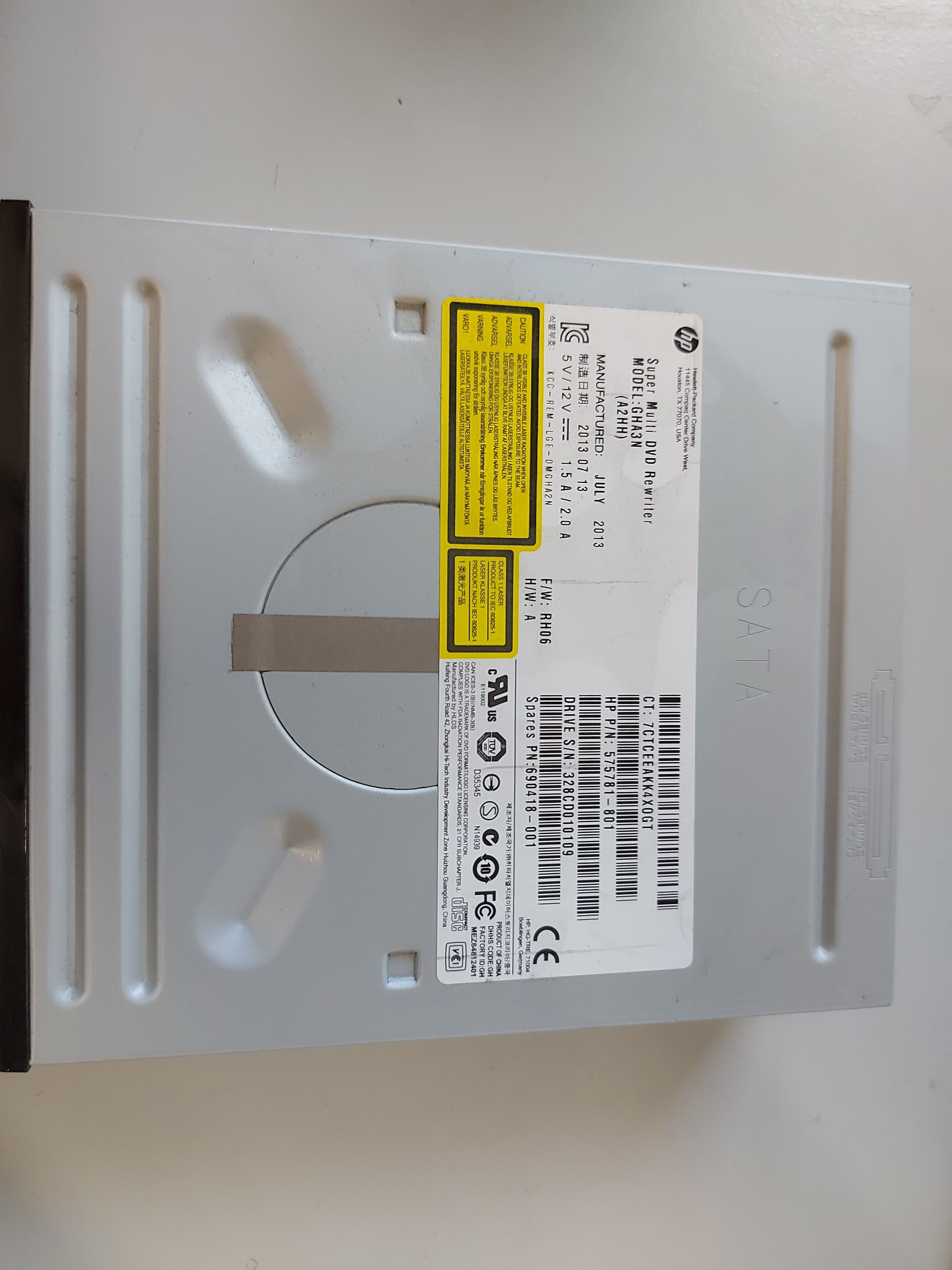 HP GHA3N A2HH Multi-Recorde DVD-RW DVD-Rom Optical SATA Disc Drive (575781-801 690418-001)