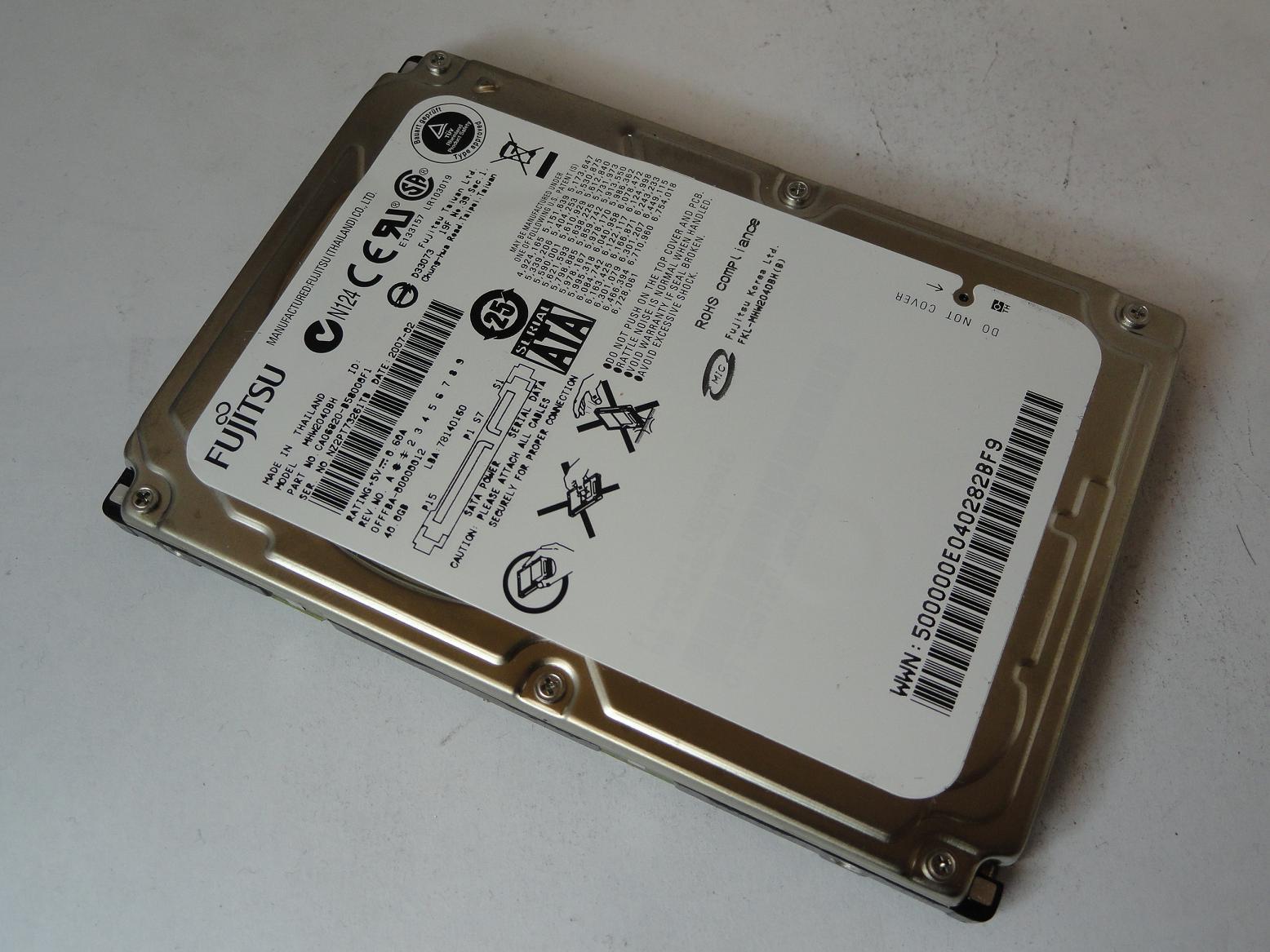 CA06820-B58008F1 - Fujitsu 40GB SATA 5400rpm 2.5in HDD - Refurbished