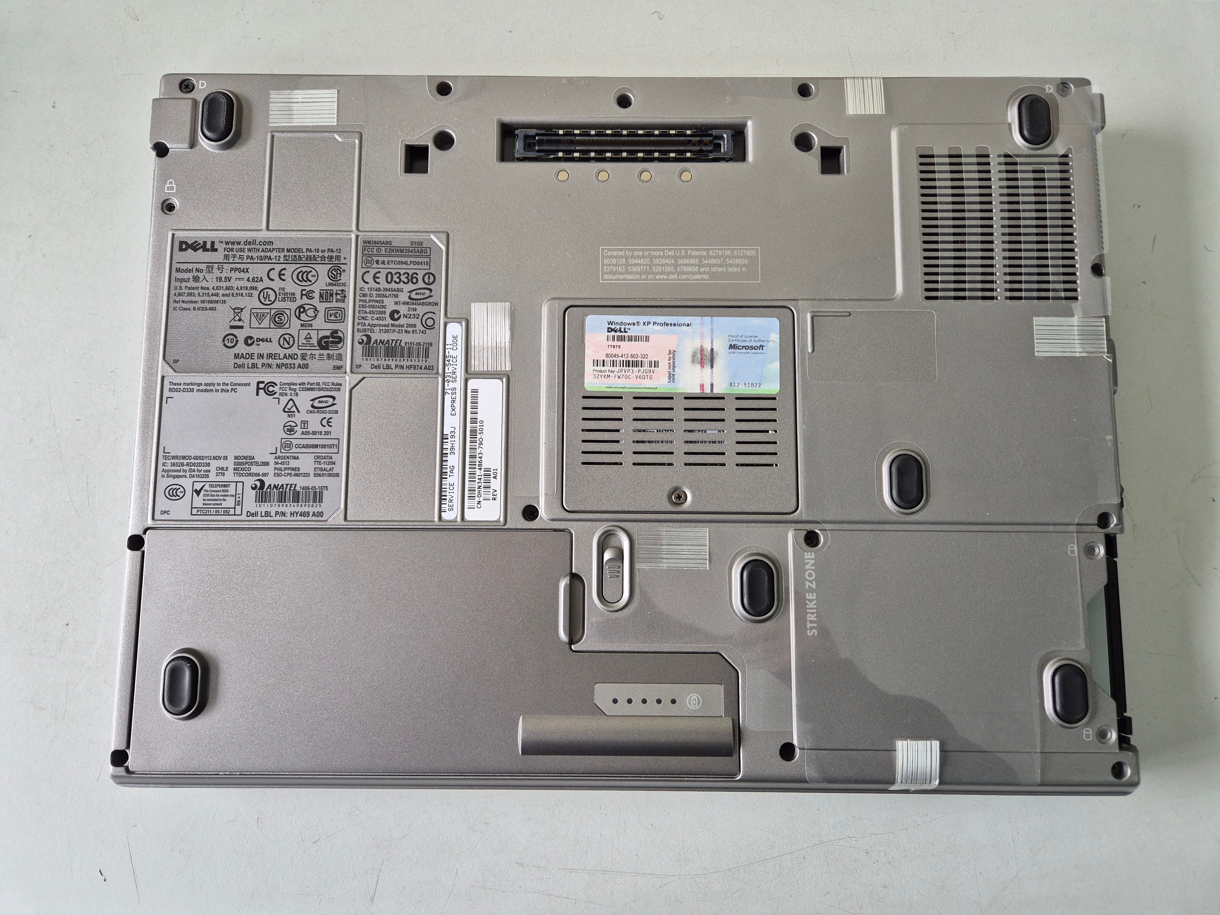 Dell Latitude D830 Core 2 Duo 2.2GHz 4GB RAM DVD NO HDD NO OS 15.4" BATTERY NOT HOLDING CHARGE ( PP04X ) USED