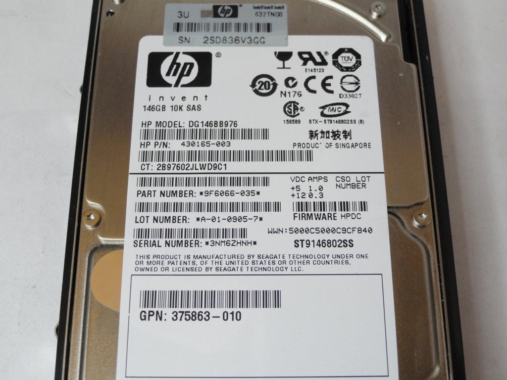 PR22758_9F6066-035_Seagate HP 146GB SAS 10Krpm 2.5in HDD - Image3