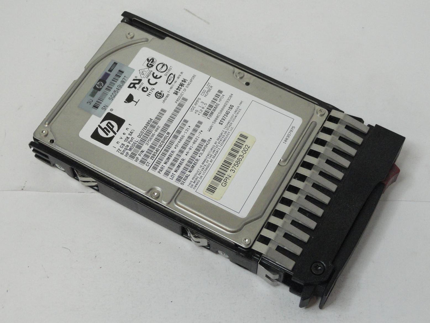 HP Seagate 72GB SAS 10Krpm 2.5in HDD in Caddy ( 9Y4066-131 ST973401SS 375696-002 DG072A8B54 375863-002 376597-001 ) REF