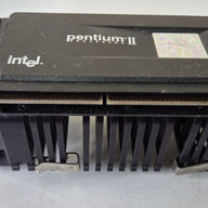 Intel Pentium II 266MHz 1-Core SECC CPU with cooler + fan ( SL2HE ) USED